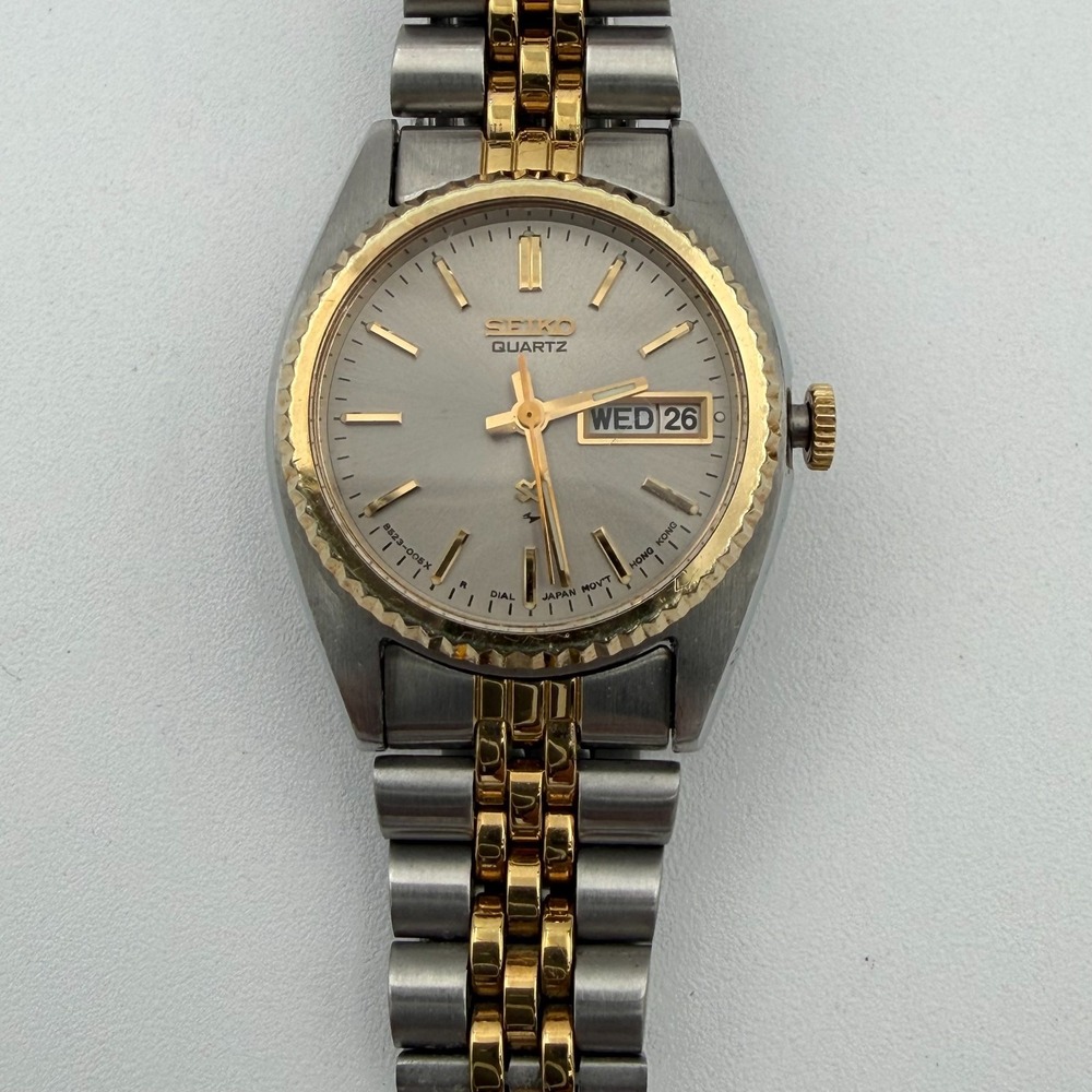 Seiko Womens Watch 23mm White Dial Two Tone Day Date